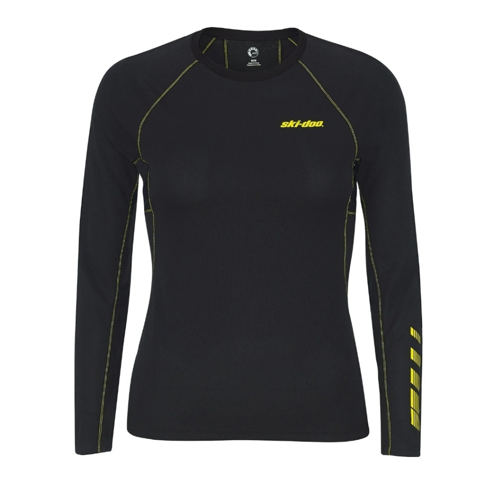 Ski-Doo Ultralight Base Layer Black with Sunburst Yellow Trim Women's Size Small